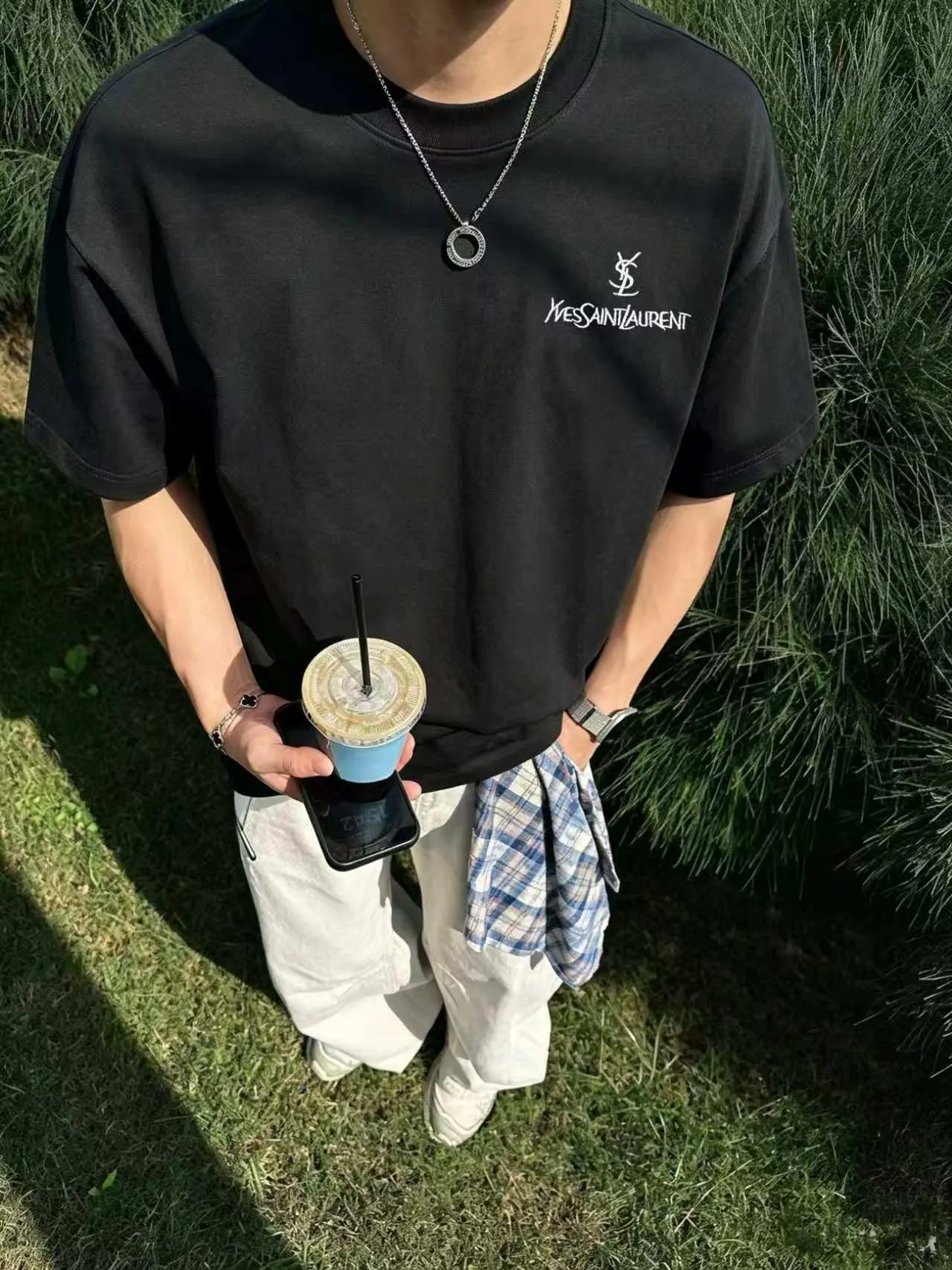 Ysl/ * New Arrival ， ， ， ， T Same Style。 :Black White Blue Gray Size:S（90-130 ） M（125-140 ） L（135-160 ） XL（160-180 ） XXL（180-210 ）